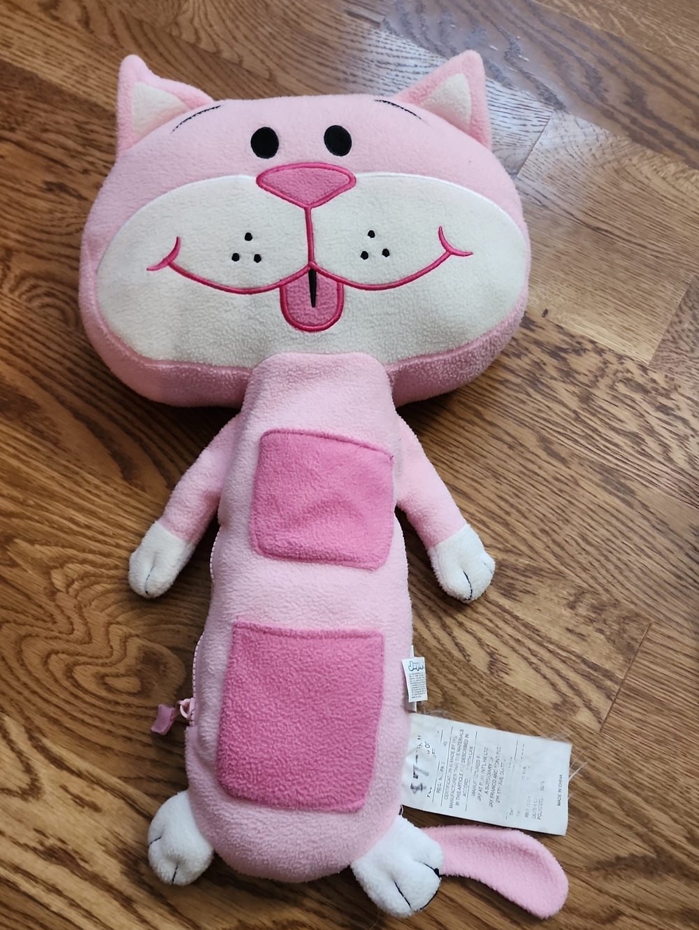 Retired SeatPets Mercedes the Pink Cat Plush Seat Belt Cover Travel Pillow,VGUC